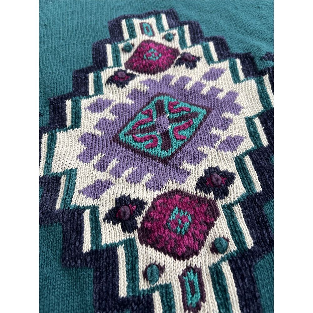 Stefano International Geometric Shapes Art‎ Vintage USA 80s 90s Sweater 26/28 - Picture 2 of 8